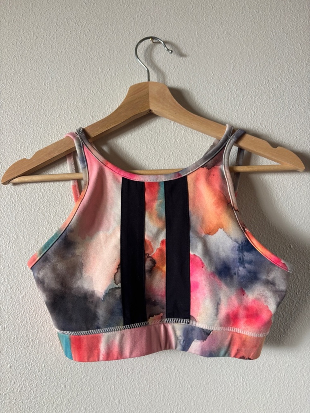 Threads 4 Thought Tie-Dye Athletic Bra in Blue, Pink, Orange and Brown